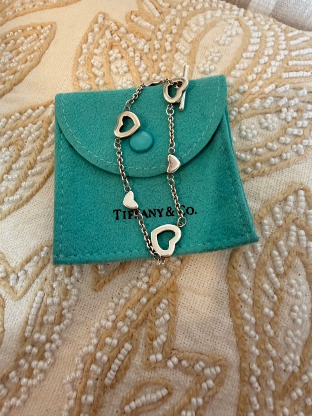 Tiffany & Co. Elsa Peretti Open Heart Toggle Bracelet 🤍